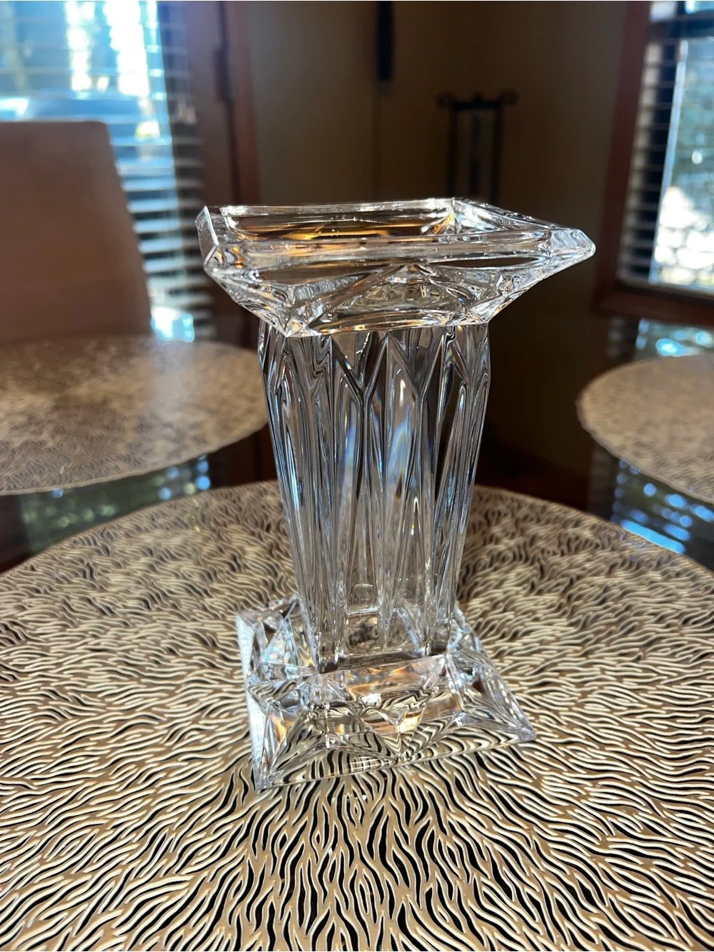 Heavy glass vase/candleholder